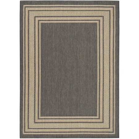 Homeroots 6' X 9' Charcoal Geometric Indoor Outdoor Area Rug 572872