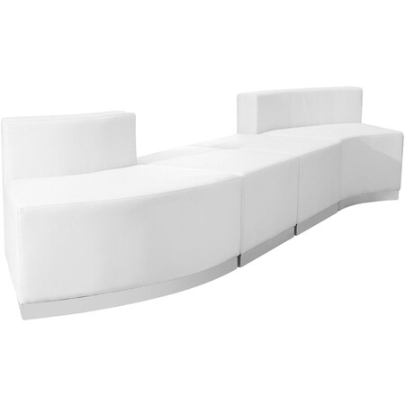 Flash Furniture 4 pcs. Living Room Set, 25-1/4" to 41-1/2" x 27", Upholstery Color: White ZB-803-860-SET-WH-GG