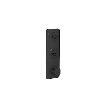 Axor Citterio C Thermostatic Module Trim 15" x 5" for 2 Functions- Cubic Cut in Matte Black 49701671