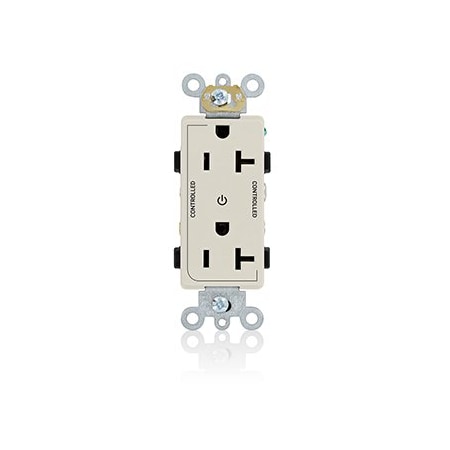 Leviton Controlled Decora Plus Duplex Receptacle 20 Amp, 125 Volt 16352-2PT