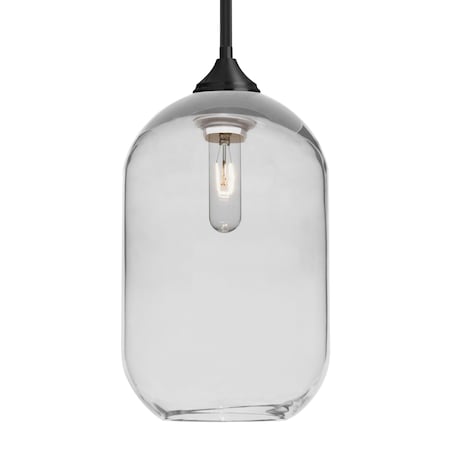 Besa Lighting Besa Omega 12 Stem Pendant, Clear, Black Finish, 1x 60W MAX E26 Base 1TT-OMEGA12CL-BK