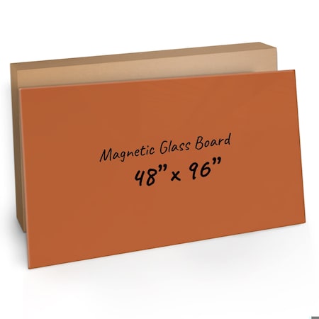 Fab Glass And Mirror Magnetic Glass Dry Erase Board for Wall, (48in x 96in) Eased Corners, White Surface Frameless wit GBZ48x96-SB623