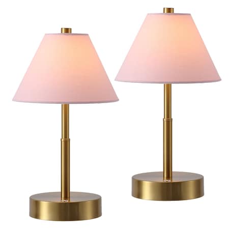 Cordelia 11.2 in. Vintage Metal Cordless Rechargeable Integrated Dimmable LED Table Lamp w/Touc, 2PK
