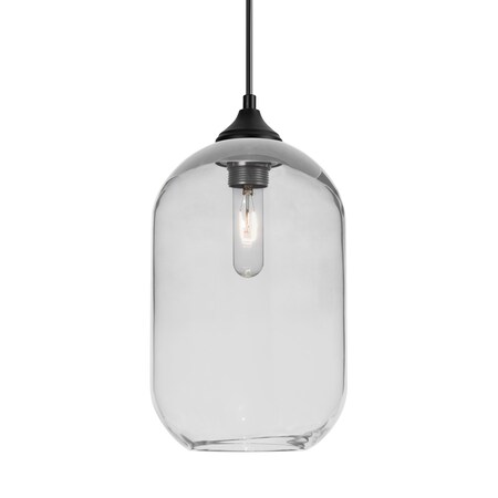 Besa Lighting Besa Omega 12 Outdoor Pendant, Clear, Black Finish, 1x 60W MAX E26 Base OP-OMEGA12CL-BK