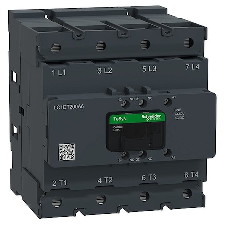 Schneider Electric CTR Deca 200A 4P 24-60V ACDC Lug LC1DT200A6BNE