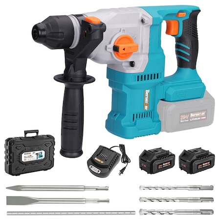 Wrightmaster 20V Brushless SDS-Plus Rotary Hammer Drill with Battery & Fast Charger 4-Mode Cordless Rotomartillo ZR-111PLUS