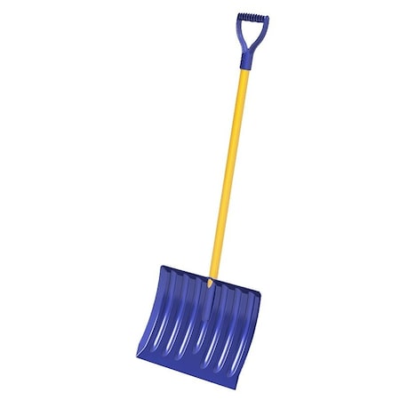 Mount Waldo Plastics SnoDrifter Snow Shovel, 18 in W Blade, Steel Handle, Blue 18SDSB