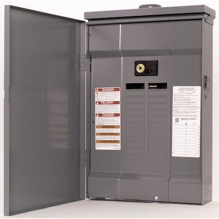 Square D QO 100A 24-Space 34-Circuit Raintight Main Breaker Plug-on Neutral Load Center QO24M100PRB