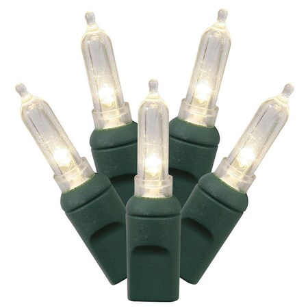 Vickerman LED Green Wire Italian End Connecting 6 in. Spacing 25 ft. Long Light Set with Warm White Lights X6G7501PBG