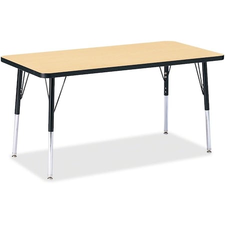 Jonti-Craft Berries Rectangle Activity Table, 24 in. x 48 in., A-height, Maple/Black/Black 6403JCA011