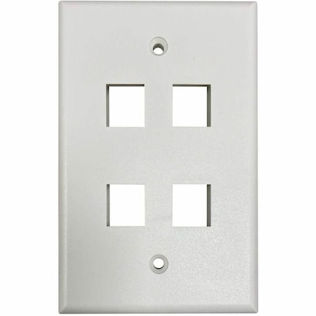 Eaton Tripp Lite Series Safe-IT 4-Port Single-Gang Keystone Wall Plate, Antibacterial, Ivory Matte, TAA N042AB-004-IVM