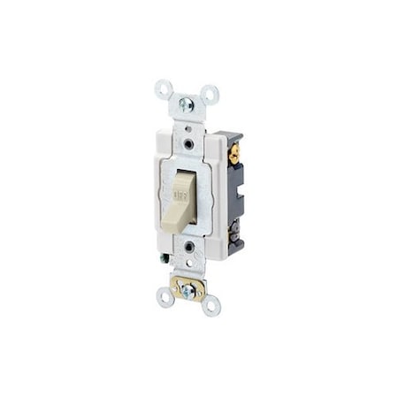 Leviton WallSwitch, 1hp, Toggle, 20A, Ivory, PK10 1224-SI