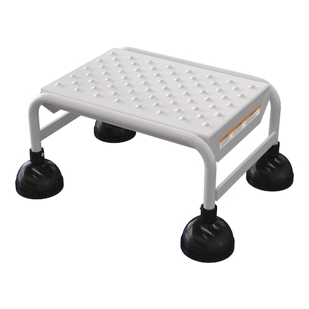 Vestil 9.5 H Steel Commercial Spring Loaded Rolling Ladder, 1 Steps LAD-1-W-P