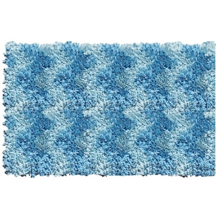 Manmade Shaggy Raggy Blue Chevron Rug MA948506