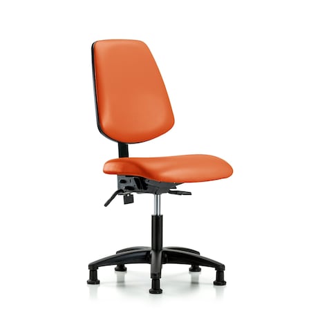 Blue Ridge Ergonomics Desk Chair No Arms, 18" to 23" Height, Vinyl, Orange Kist BR-VDHCH-MB-RG-T0-A0-RG-8613