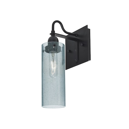 Besa Lighting Juni 10 Wall, Blue Bubble, Black, 1x60W Incandescent 1WG-JUNI10BL-BK