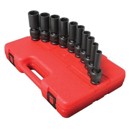 Sunex 1/2 in Drive Sae 6 Point Deep Universal 10-Piece Impact Socket Set 2659