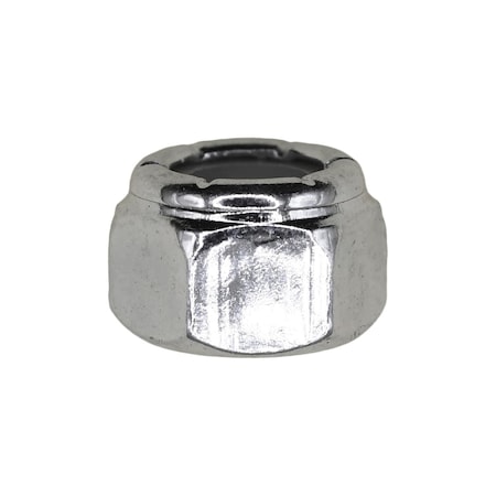 Auveco 1/4in-28 Nylon Insert Hex Stop Nut Zinc, 100PK 9540