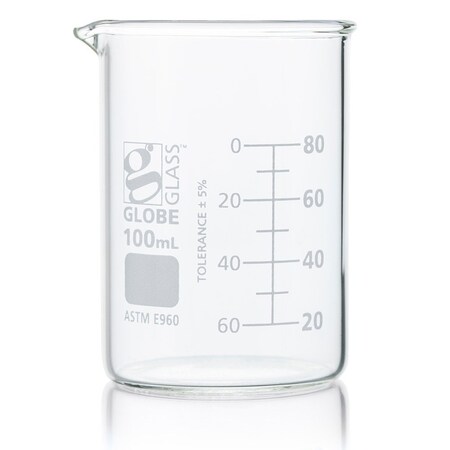 Globe Scientific Beaker, Glass, White, PK12 8010100