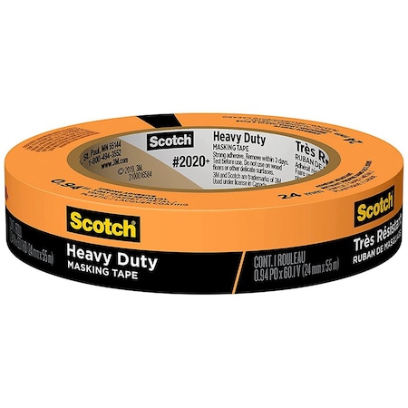 3M .94in x 60 Yds 2020+-24AP Orange Scotch Heavy Duty Masking Tape 93506P1-DC