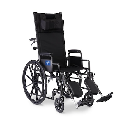 Medline Reclining Wheelchair with Desk-Length Arms, Nylon, 16in Wide KR168N21E