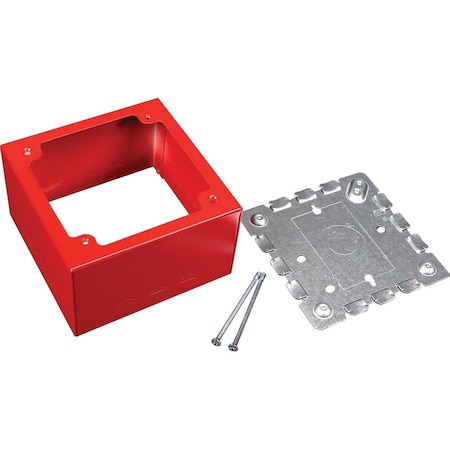 Wiremold Electrical Box, Alarm Box Type, 2 Gangs, Steel, Square Shape V5753