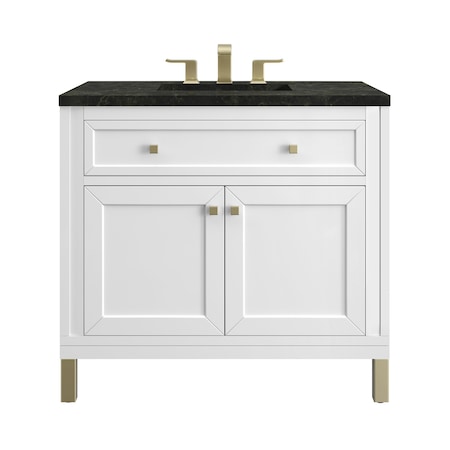James Martin Vanities Chicago 36" Single Vanity, Glossy White, w/ 3 CM Phantome Eclos Top 503-V36-GW-3PHT
