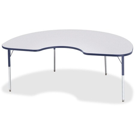Jonti-Craft Berries Kidney Activity Table, 48 in. x 72 in., A-height, Freckled Gray/Navy/Gray 6423JCA112