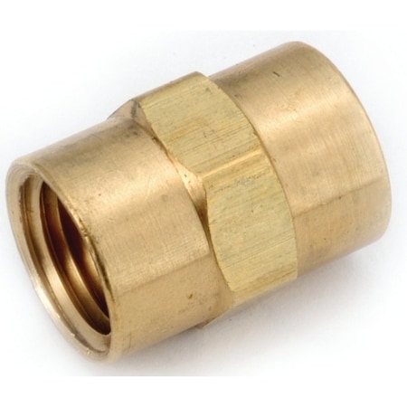 Anderson Metals Pipe Coupling, 1/8 in, FIPT, Brass 756103-02