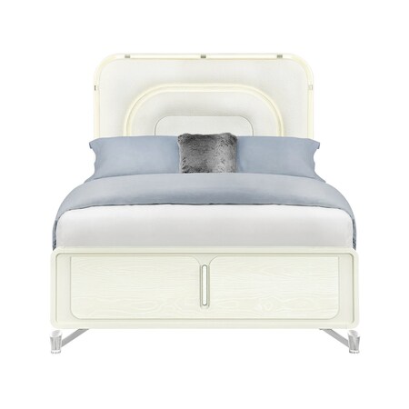 Global Furniture Usa Contemporary Lyra Beige Queen Bed With Led LYRA-BEIGE-QB W/ LED