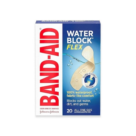 Band-Aid Water Block Flex Adhesive Strip 2-3/4 X 20-7/8 Inch Fabric Rectangle Tan Sterile, 20PK 38137119059