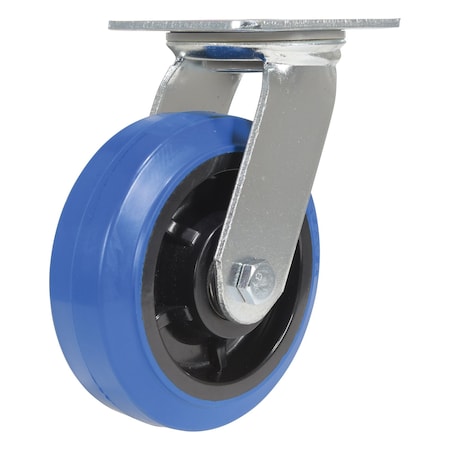 Vestil Elastic Rubber Swivel Caster 6 In. Diameter x 2 In. Width 770 Lb. Capacity Blue/Black CST-BB-6X2ER-S