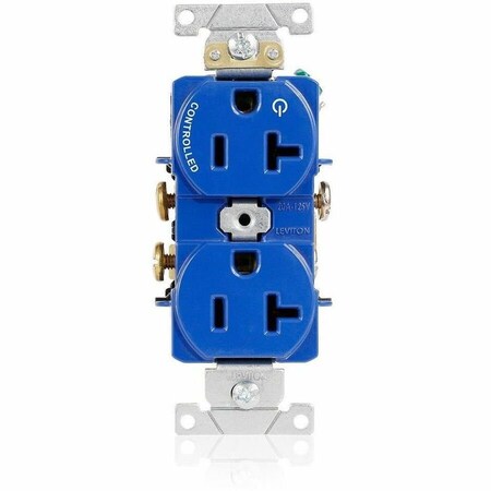 Leviton Duplex Receptacle Outlet, 20A, Blue, 125V 5362-S1B