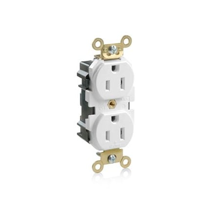 Leviton Lev-Lok Industrial Grade Duplex Receptacle, 15 Amp, 125 Volt M5262-W