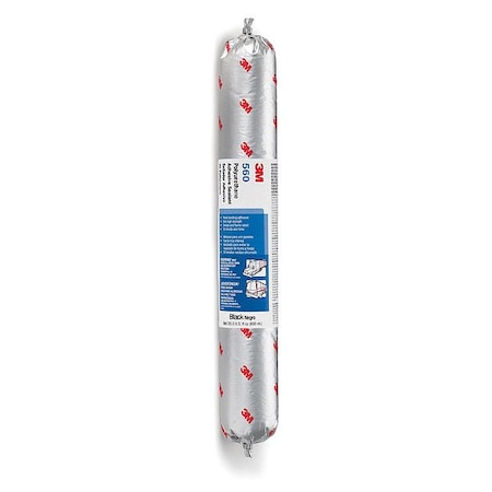 3M Polyurethane Adhesive Sealant, 20 oz, Sausage Pack, Black, Polyurethane Base, 560 96273