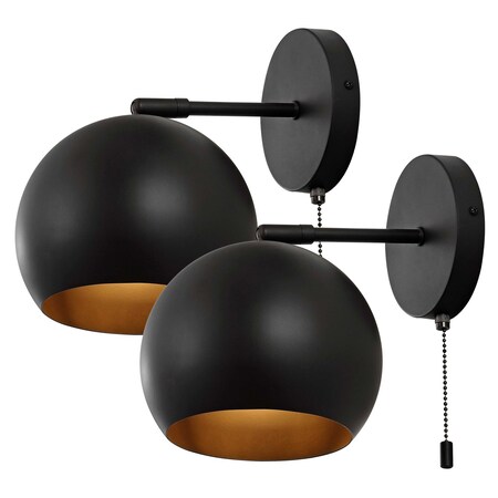 Jonathan Y Tierra 7" 1-Light Modern Farmhouse Iron LED Sconce with Pull-Chain Switch, Oil Rubbed Bronze, 2PK JYL9912B-SET2