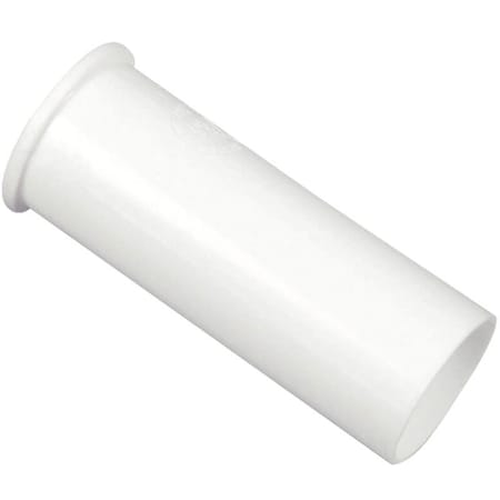 Danco Tailpiece, 1-1/2 in, 4 in L, Flanged, Slip-Joint, Plastic, White 94016