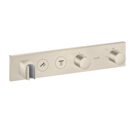 Axor ShowerSolutions Thermostatic Module Trim Select for 2 Functions in Brushed Nickel 18355821
