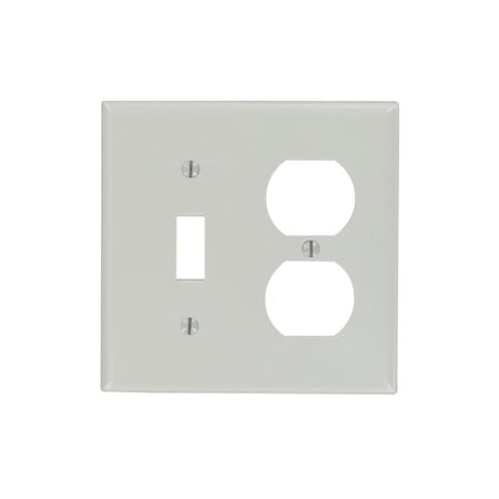 Leviton Combination Wallplate, Standard Size, Gang 2, Gray 87005