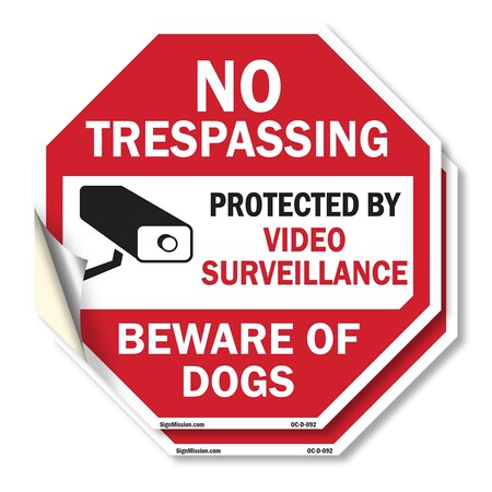 Signmission No Trespassing Protected by Video S, 18 inch X 18 inch, Vinyl Decal, 2PK OC-D-2PACK-18-92