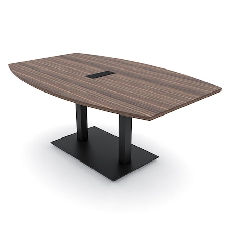 Skutchi Designs Boat Conference Table With Power Unit, 48 in W, 72 in L, Brown HAR-BOT-48x72-DOU.BK-H3041-EBLK
