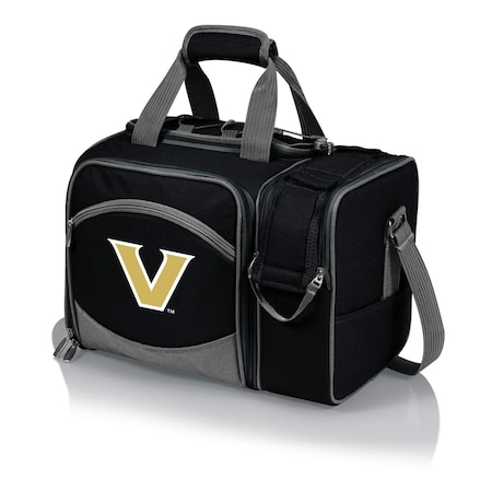 Picnic Time Family Of Brands NCAA Vanderbilt Commodores Malibu Cooler Picnic BasketBlack with Gray Accents 508-23-175-584-0