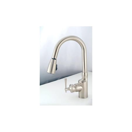 Track Usa Metal Gooseneck Pull-Down Kitchen Faucet, Chrome TR2434848