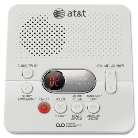 At&T Digital Answering System with Min Record Time, White AT463680