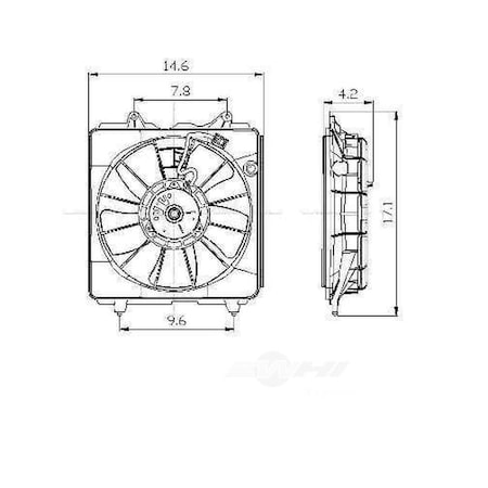 Global Parts Distributors Electric Cooling Fan Assembly 2811323