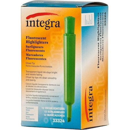 Integra Highlighter, Felt-Tip, Non-Refillable, PK12 ITA33324