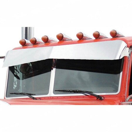 Repl. For Peterbilt 378 Year 2006 12 To 8In Stainless Steel Blind Mount Bowtie Drop Visor Side