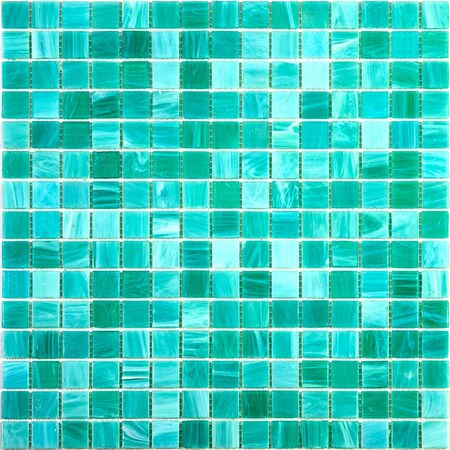 Apollo Tile Celestial 12 in. x 12 in. Glossy Cyan Blue Glass Mosaic Wall and Floor Tile 20 sq. ft./case, 20PK APLST88BL521A