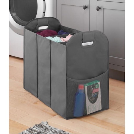 Awesome Audio Gray Fabric Collapsible Hamper AW3313714