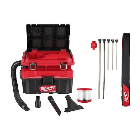 Milwaukee Tool M18 FUEL 2.5Gal Vacuum + AIR-TIP Hose 0970-20, 49-90-2037